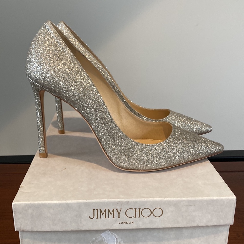New In Box Jimmy Choo Romy in Platinum Ice - Picture 2 of 9
